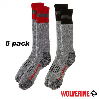 Wolverine Merino 20% Blend Socks Irreg. 6-pr Asstd (L:9-13)