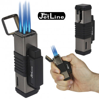 JetLine New York Quad-Flame Lighter- Gunmetal