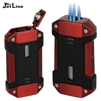 JetLine Galleon Triple Flame Lighter- Pearl Red/Black