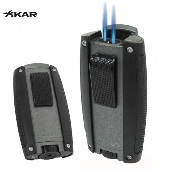 Xikar Turismo Double Flame Lighter- Matte Gray