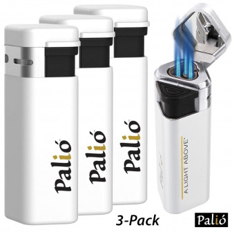Set of 3 Palio Treo Triple Torch Lighters- White (3-PACK)