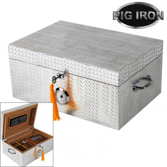 Pig Iron 100-ct Cigar Humidor - Diamondplate