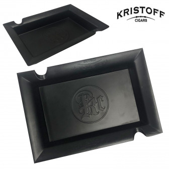 Kristoff 2-Cigar Ceramic Ashtray - Black