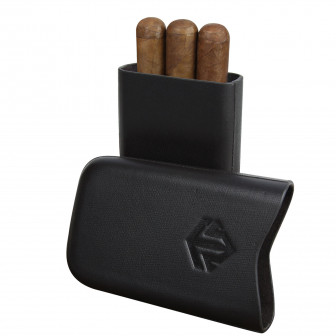 Wabash Tannery 3 Cigar Case- Black