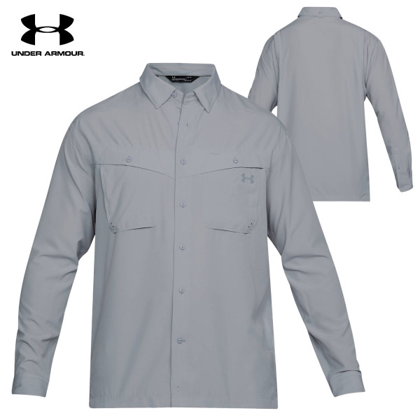 Under Armour Tide Chaser L/S Fishing Shirt (XL)- Ovrcst Gray