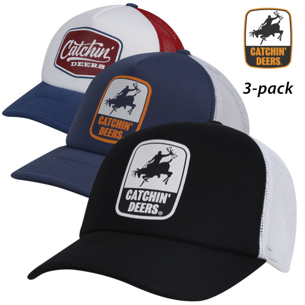 3-Pack: Catchin' Deers Trucker Meshback Caps