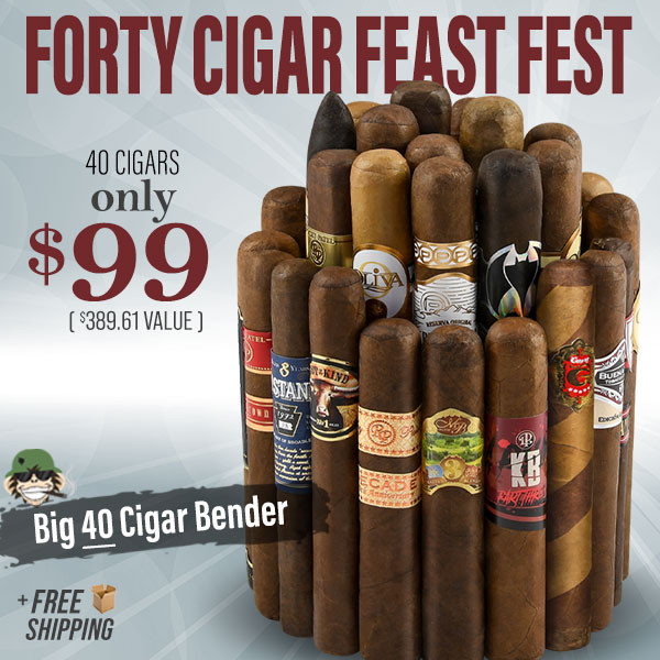 FORTY STICK FEAST-FEST BIG 40 CIGAR BENDER…. 99 bucks for 40-cigar motherlode
