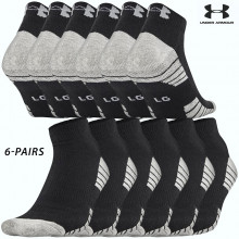 UA Socks: 6-PAIR HeatGear Tech Lo-cut (L) Black