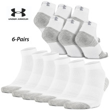 UA Socks: 6-PAIR HeatGear Tech Lo-cut (L) White