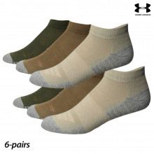 UA Socks: 6-PAIR Heatgear Tech Lo-cut (L) Coyote/ASSTD