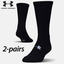 UA Socks: 2-PAIR HeatGear Boot (L) Black