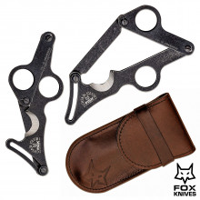 Fox Knives Cigar Scissor Cutter w/case- Black Stonewash