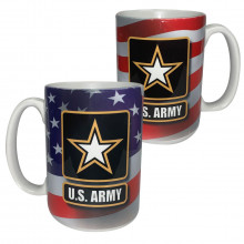 U.S. Army USA Flag Mug- White