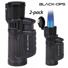 Black-Ops Cyclone 3 Quad-Flame Torch Lighters-Black [2-PK]