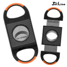 JetLine H-Steel Guillotine Cigar Cutter - Black/Orange