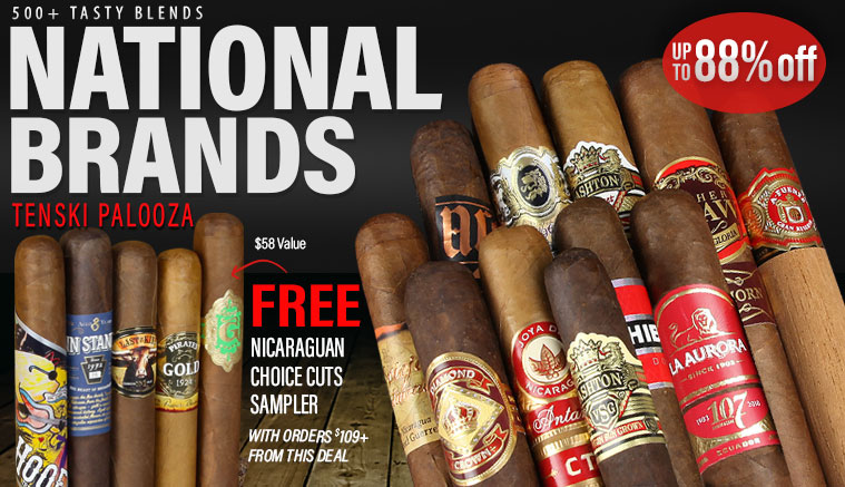 Savings galore on big brand 10-packs + FREE 5-Cigar Sampler (orders > $109)