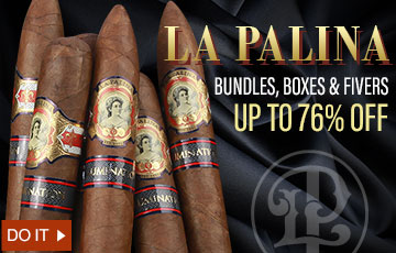 Full range of La Palina boxes, mazos and more…. up to 76% off